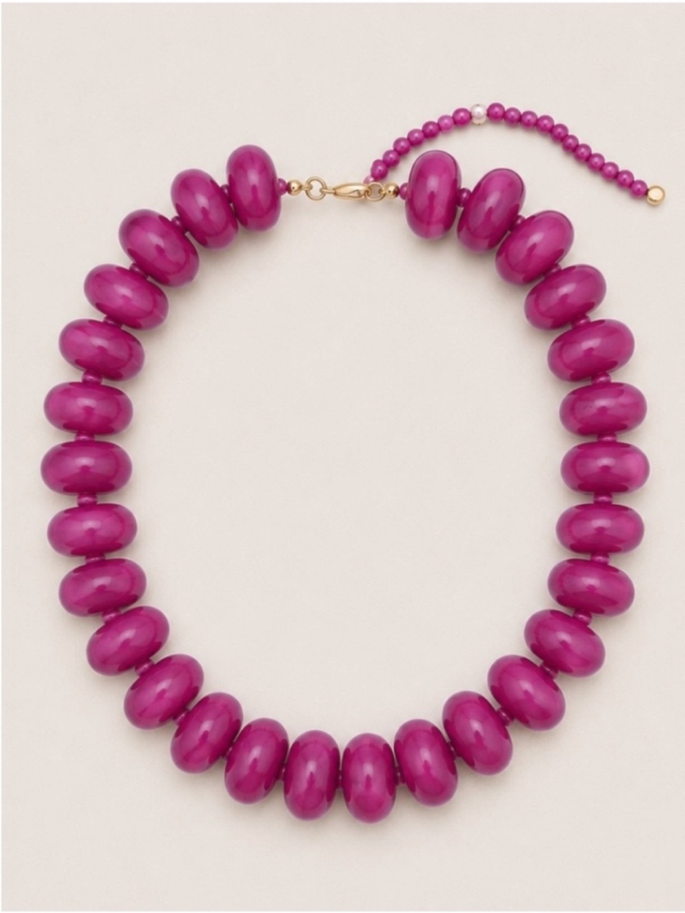 New! Mauve Magenta Purple Beaded Dopamine Statement Necklace NWOT 2001